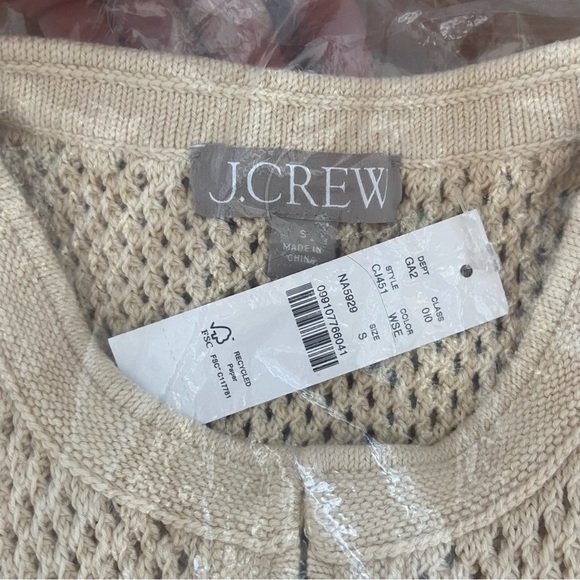 J. Crew - Open pointelle-stitch cardigan - Warm Sesame - Size S - CJ451 - NWT - Picture 8 of 11